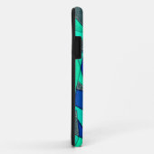 Groene driehoekige sneeuw op blauwe achtergrond, r Case-Mate iPhone case (Achterkant/rechts)
