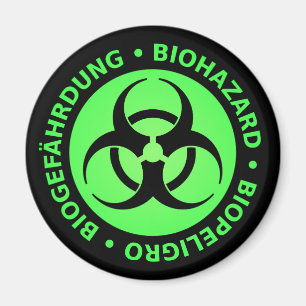 Groene Drietalige Waarschuwing Biohazard Magneet