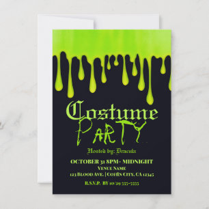Groene dripsloppenningen Halloween Costume Party Kaart