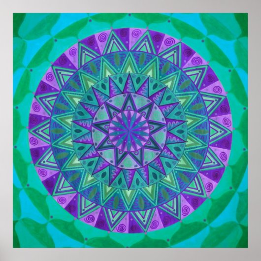 Groene droom Mandala Poster (Voorkant)