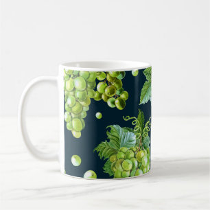 Groene druif: Waterverf donker patroon Koffiemok