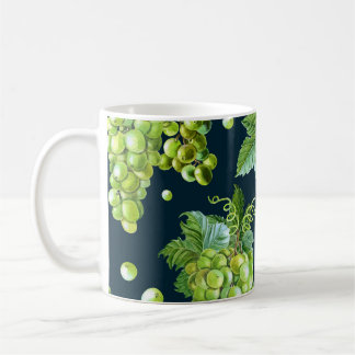 Groene druif: Waterverf donker patroon Koffiemok