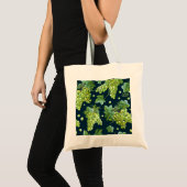 Groene druif: Waterverf donker patroon Tote Bag (Voorkant (product))
