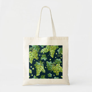 Groene druif: Waterverf donker patroon Tote Bag