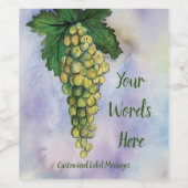 Groene druiven Art Eigen witte wijnfleslabels Wijn Etiket (Enkel label)