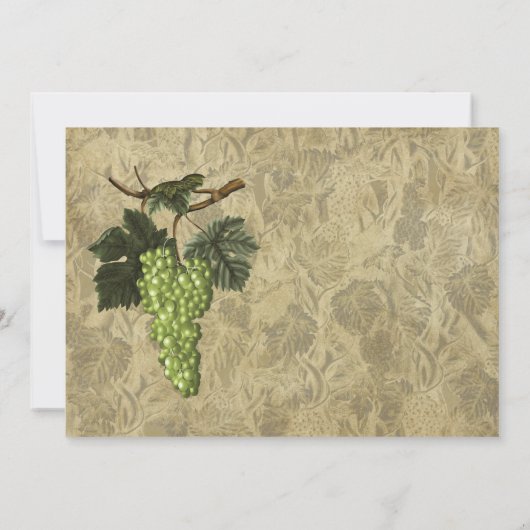 Groene druiven Fruit & Wijnproeverij Uitnodiging (Achterkant)