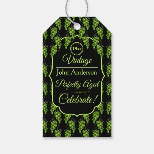 Groene Druiven Gift Label Cadeaulabel (Voorkant)