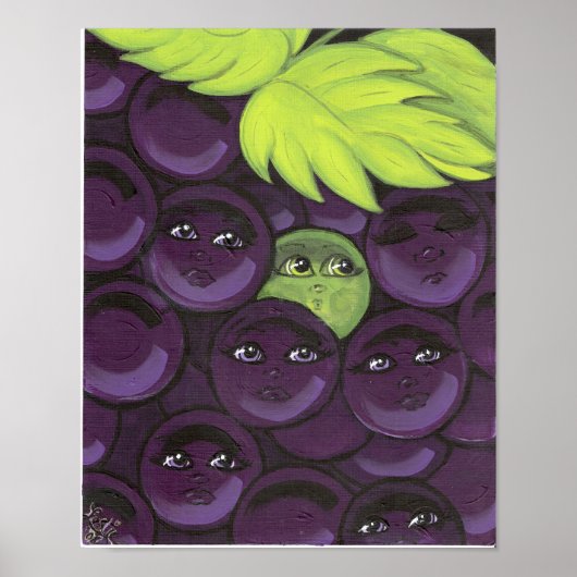 Groene druiven, ingericht poster (Voorkant)