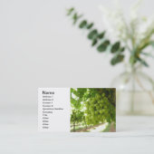 Groene druiven op de wijn visitekaartje (Staand voorkant)