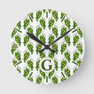 Groene druiven wandklok ronde klok