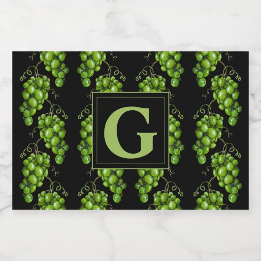 Groene druiven Wijn Drink labels Sparkling Wijnetiket (Enkel label)