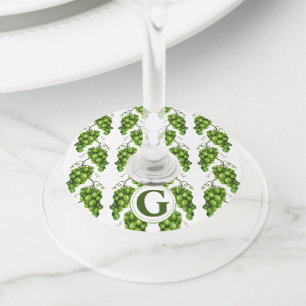 Groene druiven Wijnglas Label