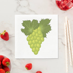 Groene Druiven Wijnstok Bladeren Vers Fruit Servet