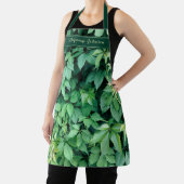 Groene druivenbladeren Monogram Naam Schort (Insitu)