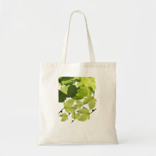 Groene druivenbladeren tote bag