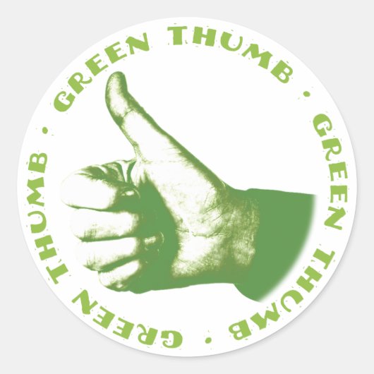 Groene duim ronde sticker (Voorkant)