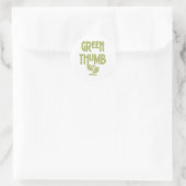 Groene duim ronde sticker (Tas)