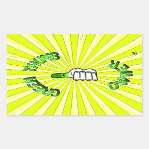 Groene duim (tuinbouw) rechthoekige sticker