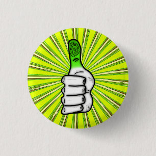 Groene duim v2 ronde button 3,2 cm