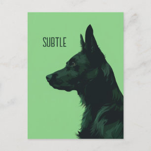 Groene Duitse herder Briefkaart