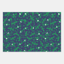 Groene duiven op blauw