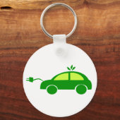 Groene eco-elektrische auto - Ecologie, milieu Sleutelhanger (Voorkant)