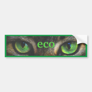 Groene eco kattenogen bumpersticker
