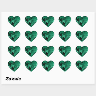 Groene edelsteen kristal glanzend hart Sticker