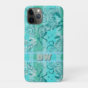 Groene Eenhoorn Geplaatst Patroon Gepersonaliseerd iPhone 11 Pro Hoesje