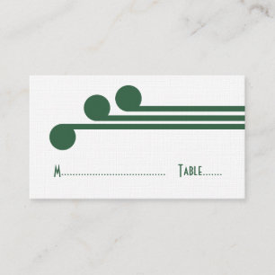 Groene Eenvoudige Deco Chic Place Card Plaatskaartje