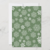 Groene Eenvoudige Feestelijke Partij Sneeuwvlok Kaart (Achterkant)