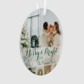 Groene Eenvoudige Foto Ornament (voorkant)