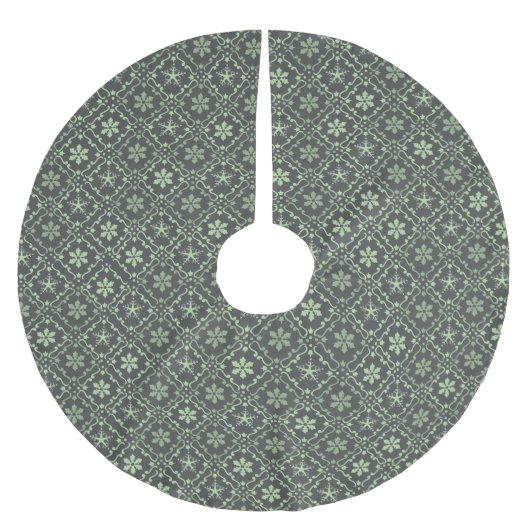 Groene Eenvoudige Kerst Sneeuwvlok Patroon Kerstboom Rok (Voorkant)