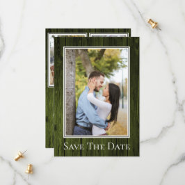 Groene Eenvoudige Landelijke Foto Bewaar De Datum Save The Date
