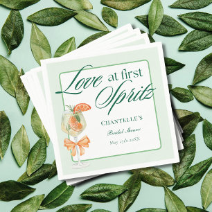 Groene Eenvoudige Liefde Op Het Eerste Spuitfeest  Servet