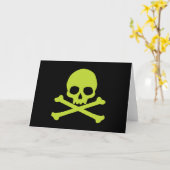 Groene eenvoudige schedel en kruisbeenderen kaart (Gele Bloem)