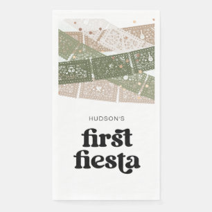 Groene Eerste Fiesta Verjaardag Gast Handdoek Serv Servet