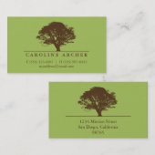 Groene Eeuwige Eikenboom Elegante Stijl natuur Visitekaartje (Voorkant / Achterkant)