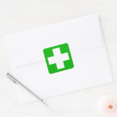 Groene EHBO-sticker Vierkante Sticker (Envelop)