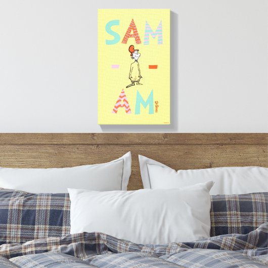 Groene eieren en am | Sam-I-Am Canvas Afdruk (Insitu (Slaapkamer))