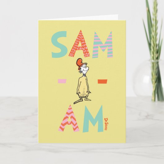 Groene eieren en am | Sam-I-Am Kaart (Voorkant)