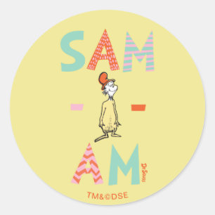 Groene eieren met ham   Sam-I-Am Ronde Sticker
