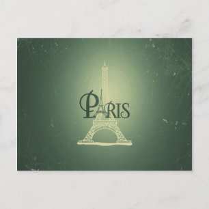 groene Eiffel Tower Paris design Briefkaart