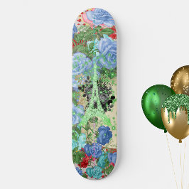 Groene Eiffeltoren op collage Skateboard