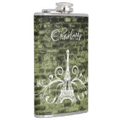 Groene Eiffeltower-graatkolf Heupfles (Rechts)