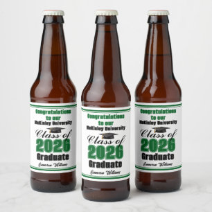 Groene eindexamenklas 2026 diploma-uitreiking aang bier etiket