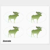Groene eland ovale sticker (Vel)