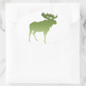 Groene eland ovale sticker (Tas)