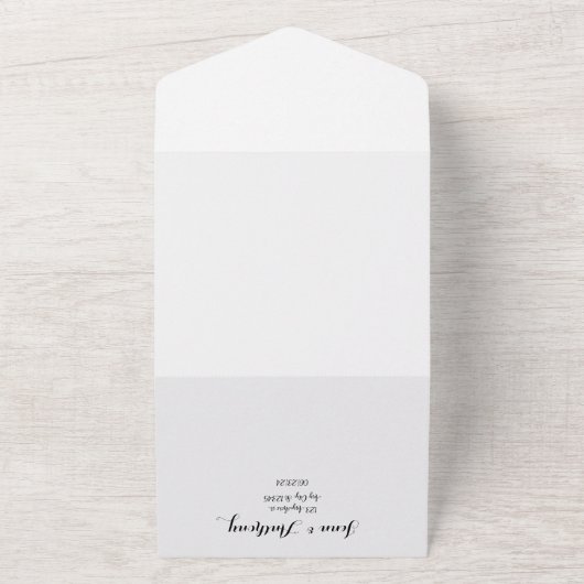 Groene Elegant Flat Save De Datum All In One Uitnodiging (Buitenkant)