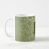 Groene Elegant Floury Monogram Mok (Links)